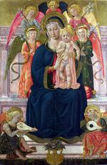 欧洲12-19世纪油画六_GOZZOLLI, Benozzo - The Virgin and Child Enthroned with Angels